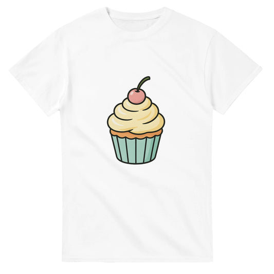 T-shirt med cupcake charm i pastellfärger för sötsakälskare.