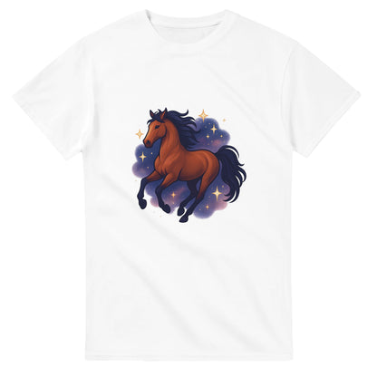 T-shirt med stjärngalopperande häst - en magisk mix av styrka och elegans.