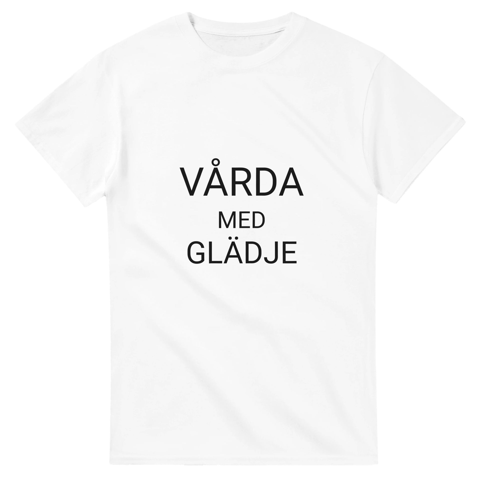 Glädjefylld t-shirt för vårdyrket. Visa din passion med denna tröja.