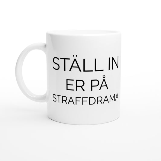 Mugg med humoristiskt motiv som skildrar dramatiken och spänningen i ett straff. Perfekt för fotbollsfans!