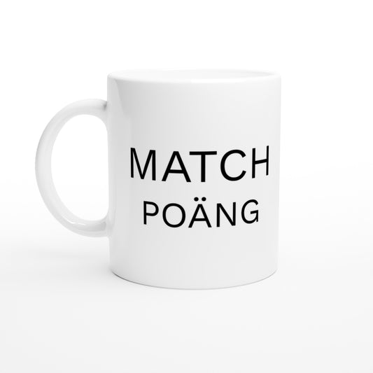 Rolig mugg för padelälskare. Perfekt för att höja stämningen inför en match. Match Point Humor.