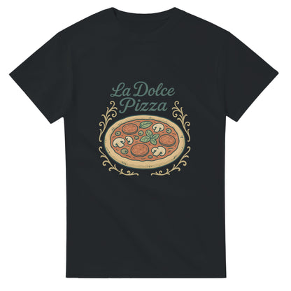 Retroinspirerad t-shirt med pizzaillustration och italiensk text. En smakresa till Neapel!