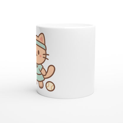Tenniskattens Dröm Mugg - Söt och sportig design för kattälskare. Perfekt för att börja dagen på rätt sätt.