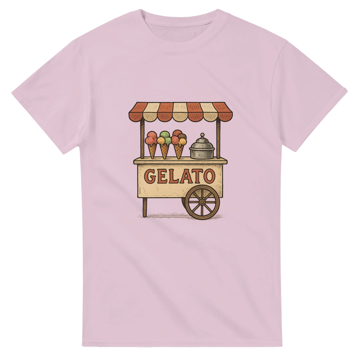 Svalkande vintage gelato-illustration på italiensk charmig t-shirt. Perfekt för sommardagar!