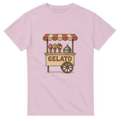 Svalkande vintage gelato-illustration på italiensk charmig t-shirt. Perfekt för sommardagar!