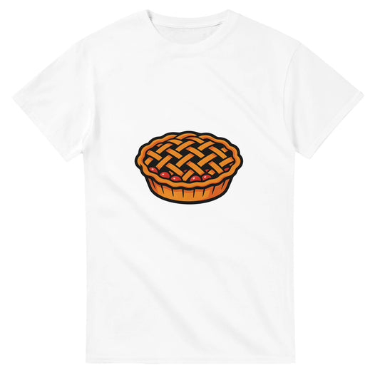 Körsbärspaj på t-shirt - fånga essensen av en hembakad paj med detta saftiga motiv.