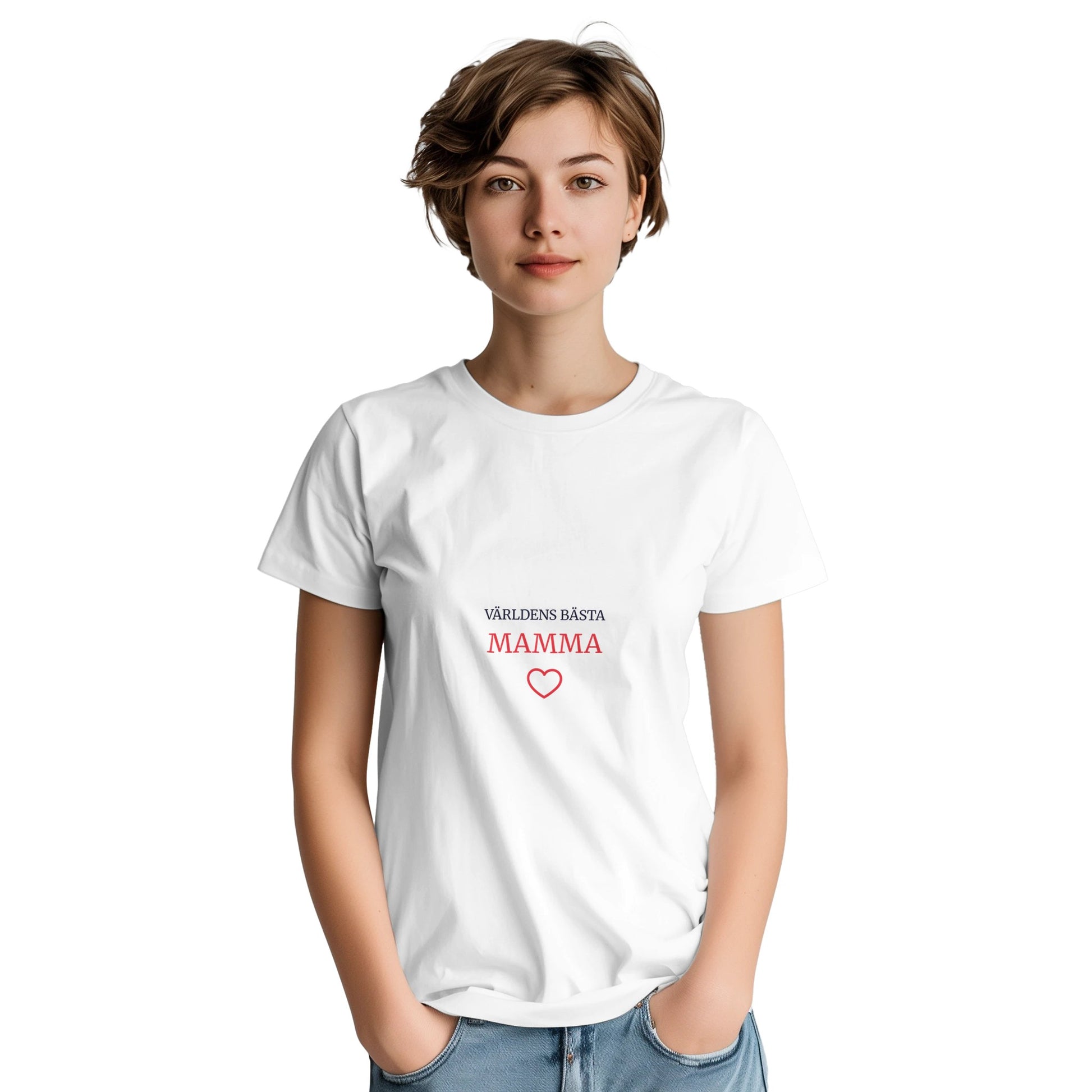 Retro blocktext med hjärta, perfekt present till mamma. Tidlös design.