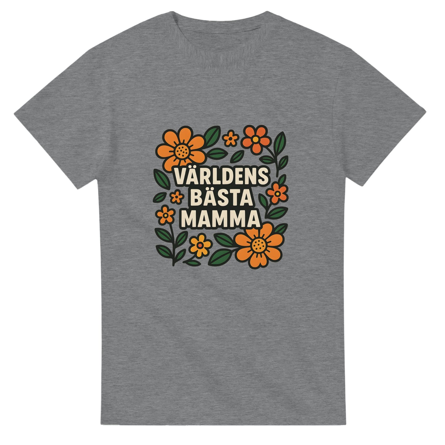 Kärleksfull T-shirt med blommigt mönster och budskap till mamma - perfekt hyllning till din älskade.