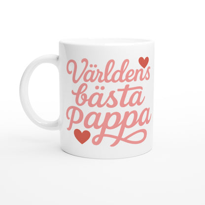 Mugg med romantisk text 'Världens bästa pappa' i mjuka former. Perfekt för kaffeälskaren!
