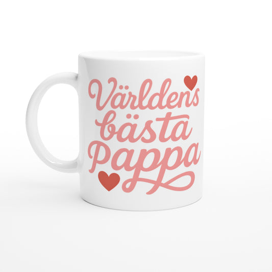 Mugg med romantisk text 'Världens bästa pappa' i mjuka former. Perfekt för kaffeälskaren!