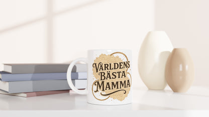 Mugg med klassisk kärlek för världens bästa mamma. Tidlös och stilfull gåva.