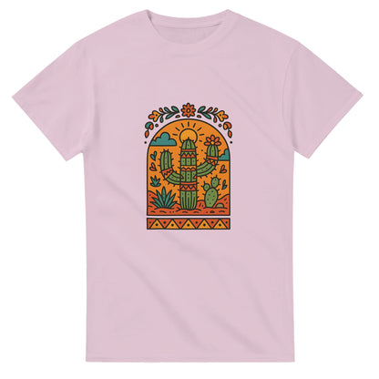 T-shirt med kaktusar och folkmotiv från Mexiko. Färgglad och livfull, perfekt för kaktusälskare.