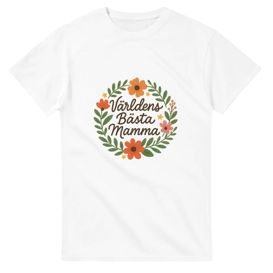 Mamma med blomkrans och stilfull handskrift - perfekt för vardag och fest!