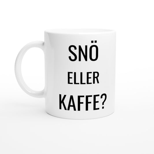 Snöproblem - den perfekta kombinationen av snö och kaffe för vintermorgnar.