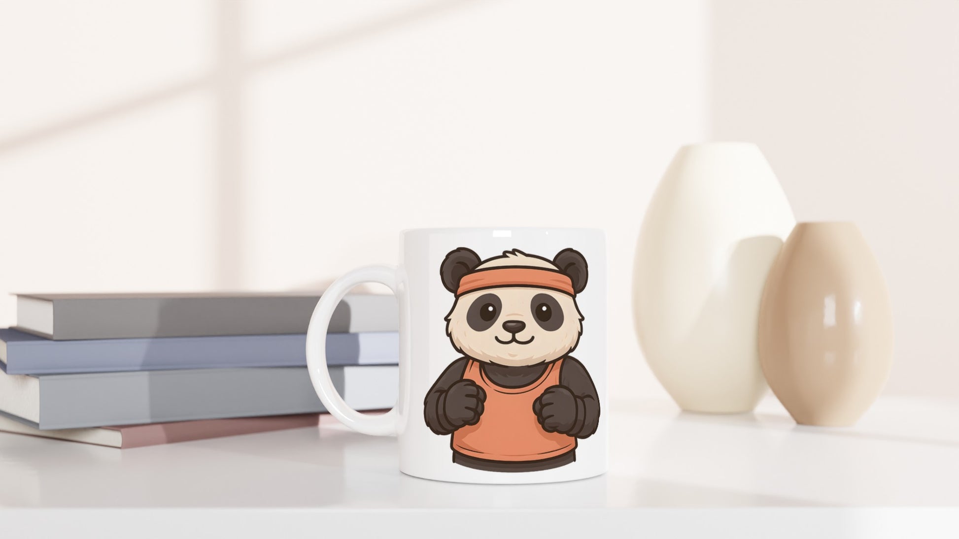 Söt Panda redo för gymmet i sin träningsoutfit. Perfekt för panda- och fitnessälskare.