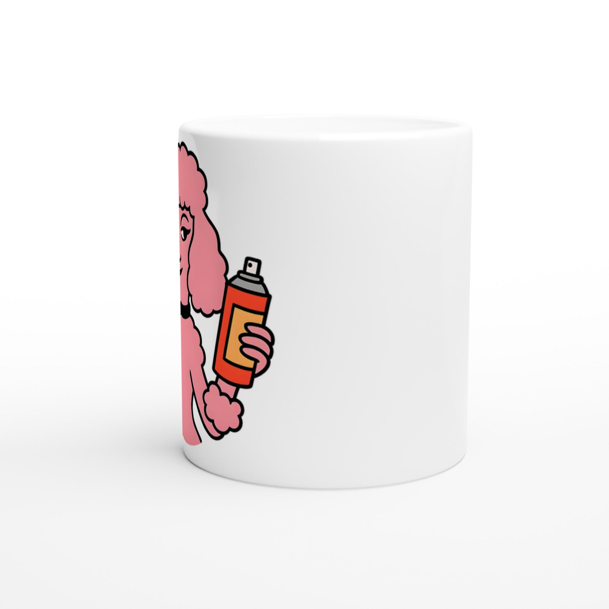 Mugg med pudel frisör, sax och spray i tassarna för extra flair - Pudeln med Piff