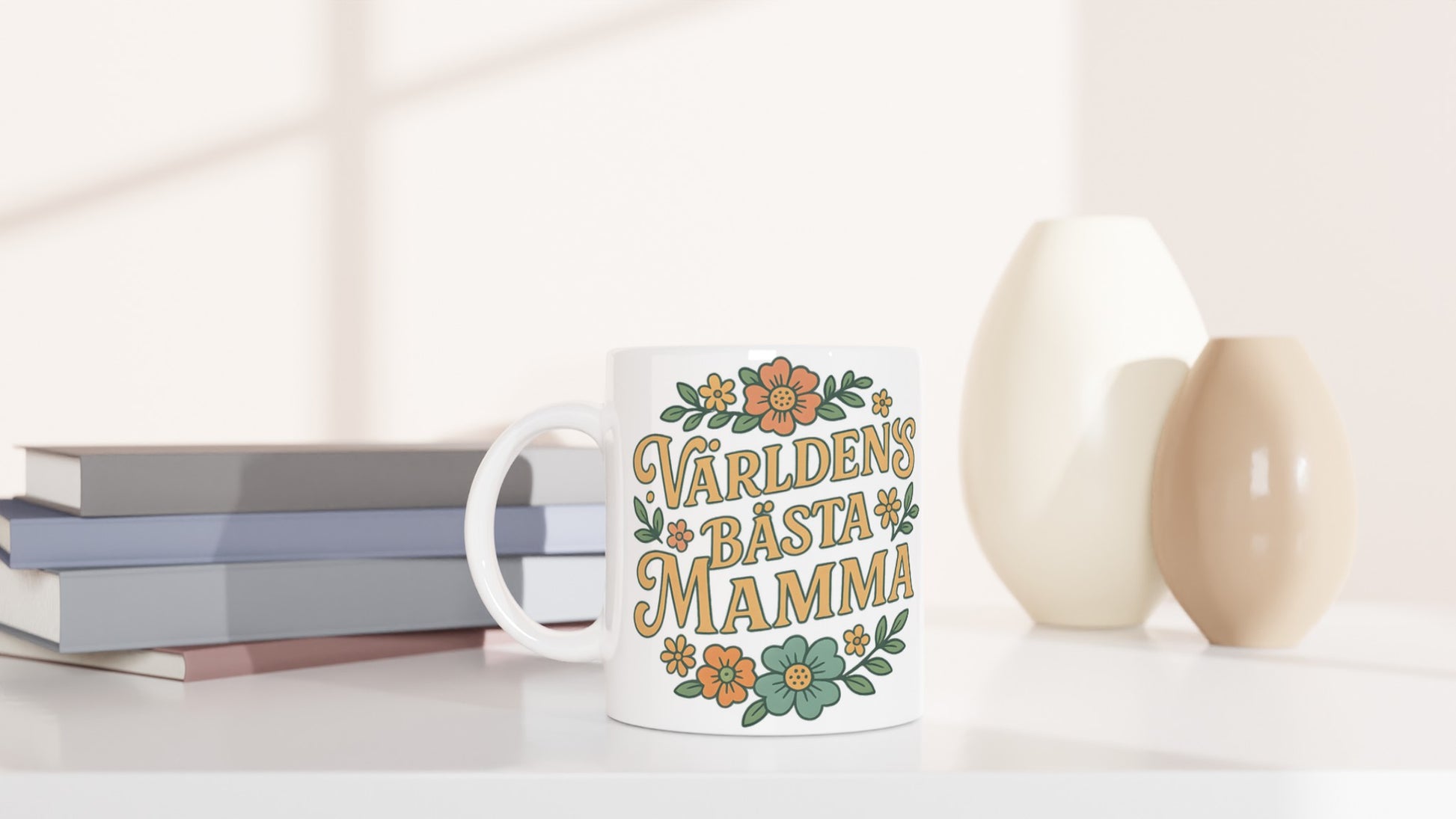 Vintageinspirerad mugg för kaffeälskande mamma. Perfekt present till världens bästa mamma!