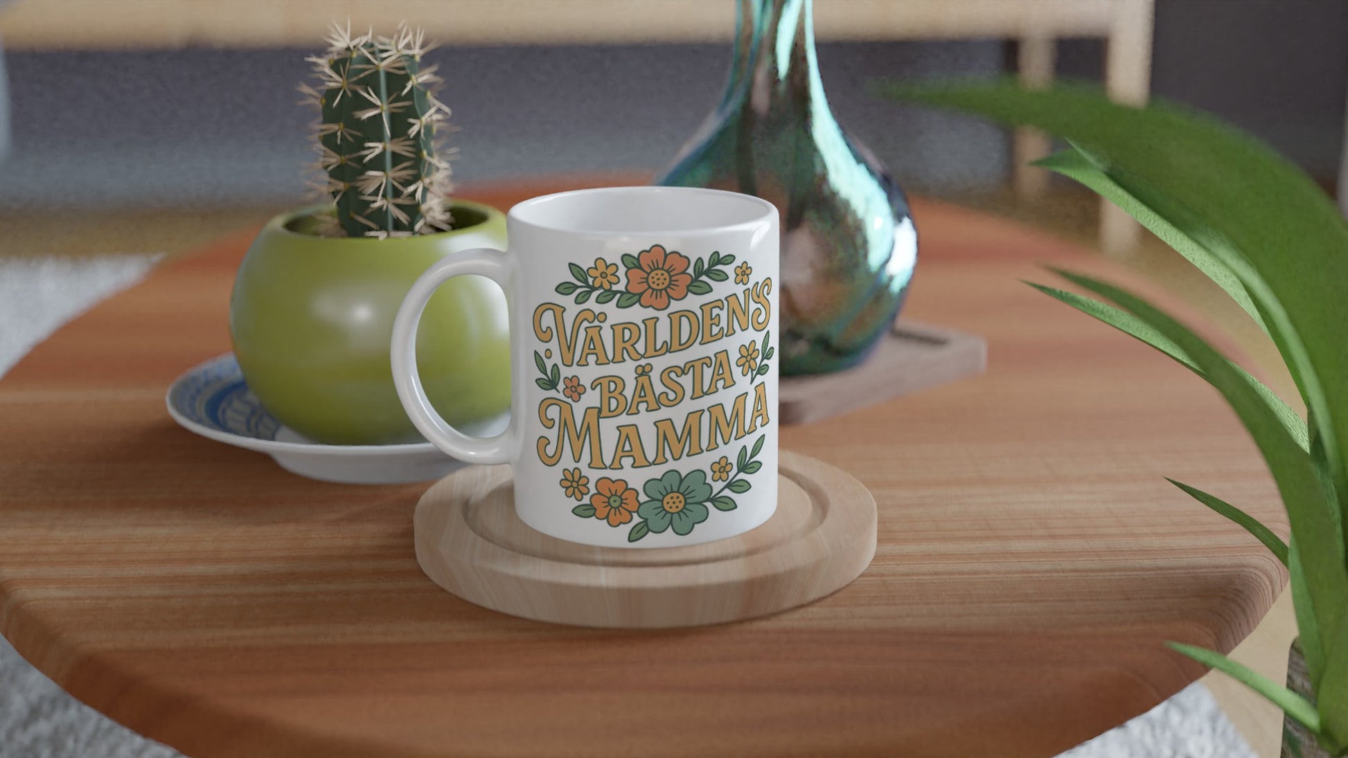 Vintageinspirerad mugg för kaffeälskande mamma. Perfekt present till världens bästa mamma!