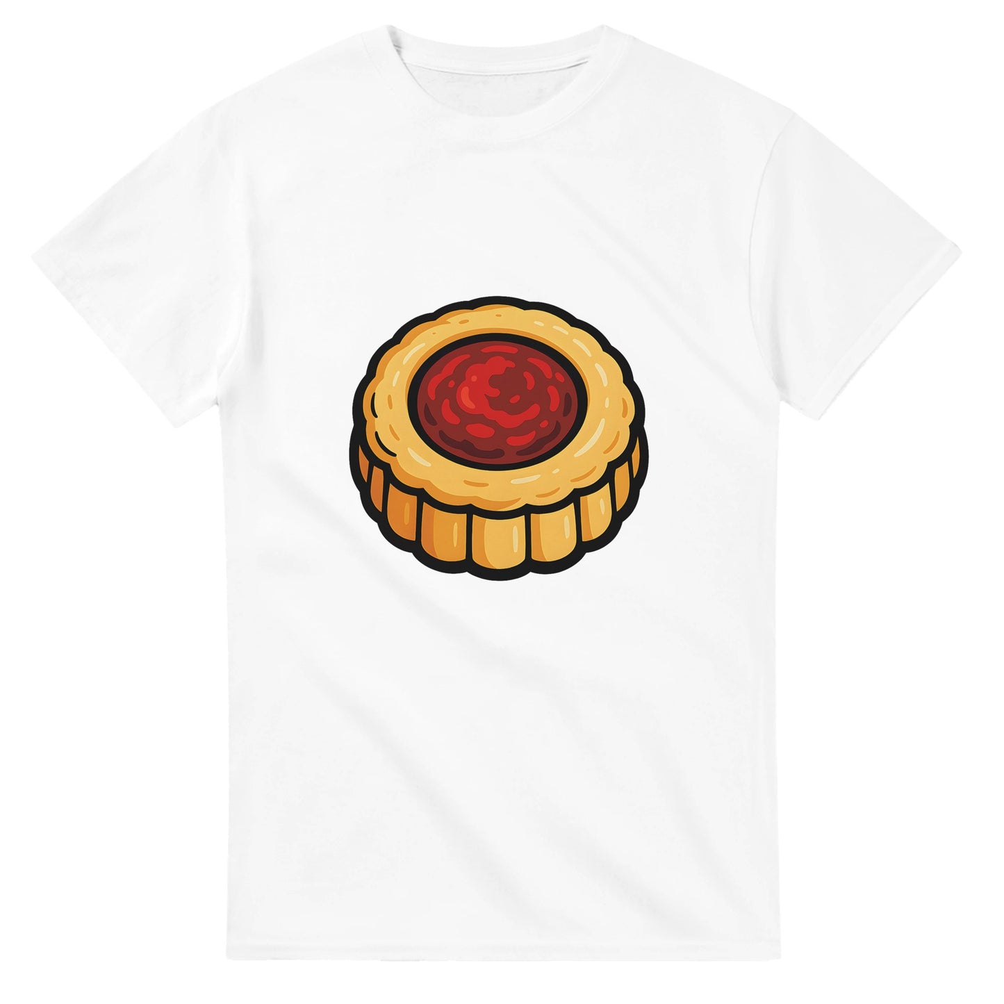 T-shirt med charmig hallongrotta, perfekt för fikastunder. Visa din kärlek för hallongrottor med denna harmoniska design.