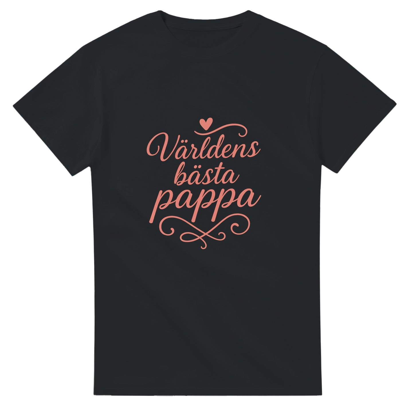 Romantisk T-shirt för pappa, med texten 'Världens bästa pappa' i mjuka, luftiga former. Perfekt för alla fantastiska pappor.