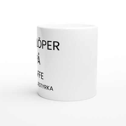 Motivationsmugg för löpningens motgångar. Uppmuntrande stöd för att övervinna kriser.