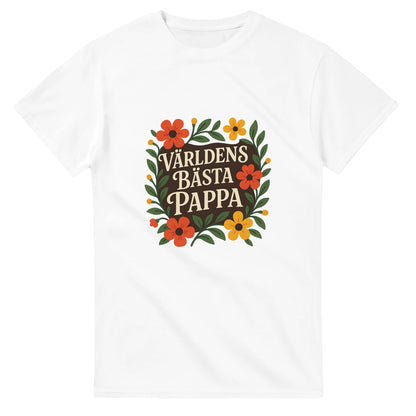 Luftig t-shirt med blommig inramning, perfekt för världens bästa pappa. Visa kärlek med stil!