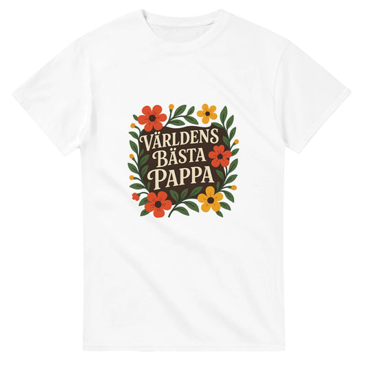Luftig t-shirt med blommig inramning, perfekt för världens bästa pappa. Visa kärlek med stil!