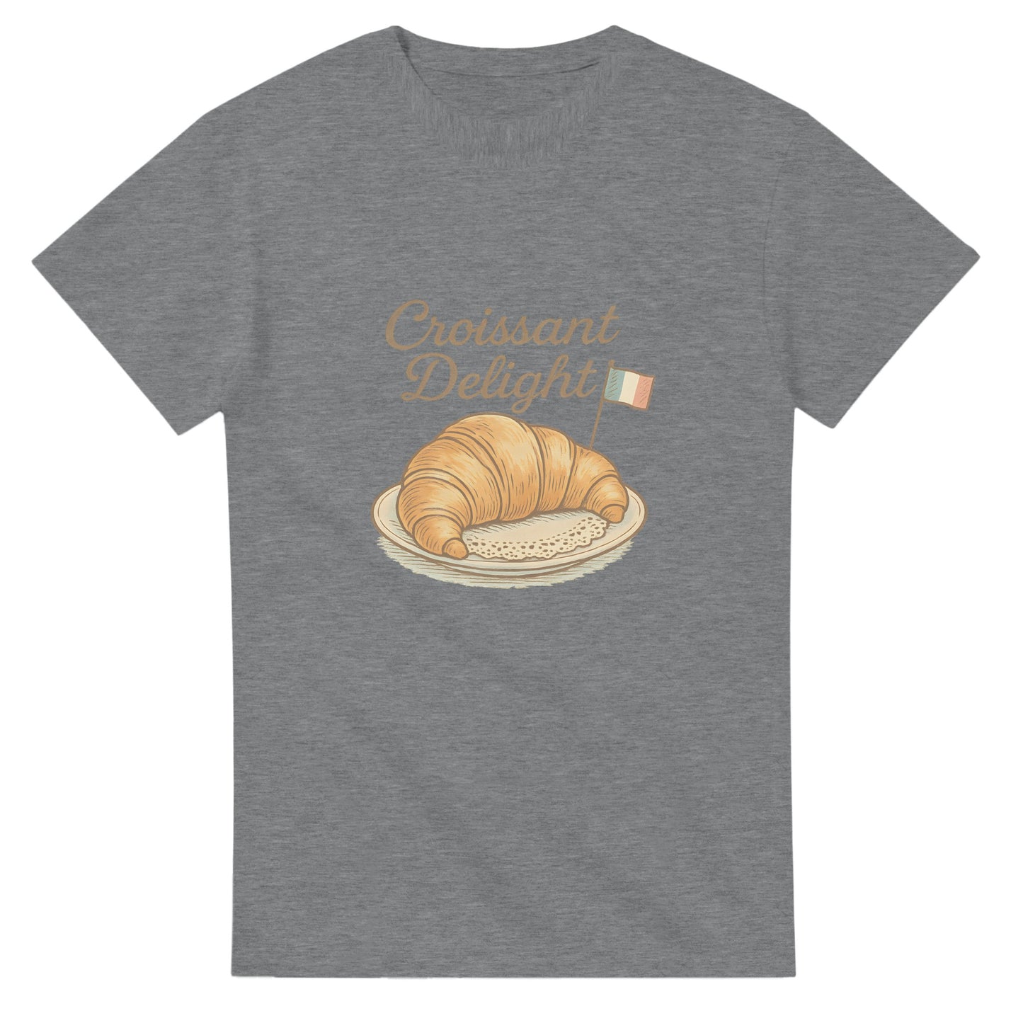 Vintage T-shirt med doft av nybakade croissanter, elegant och tidlös design.