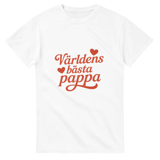 Romantisk T-shirt för pappor - 'Världens bästa pappa' text i mjuka former, visa din kärlek idag!