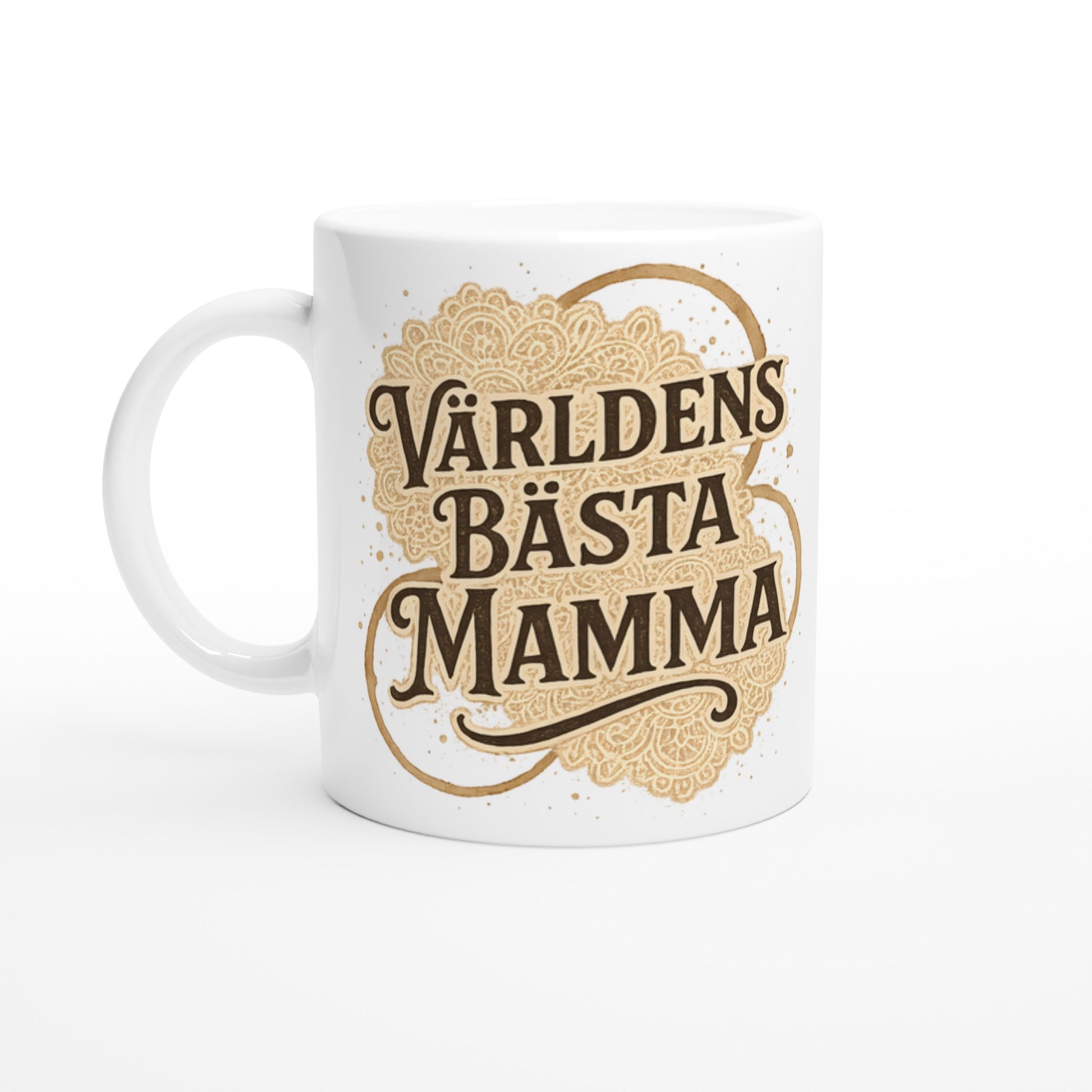 Mugg med klassisk kärlek för världens bästa mamma. Tidlös och stilfull gåva.