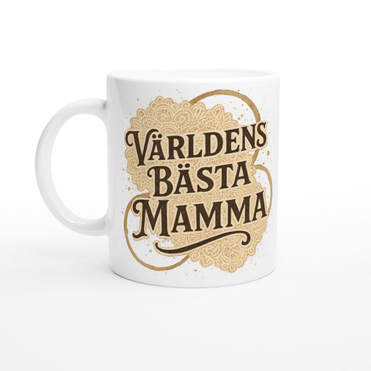 Mugg med klassisk kärlek för världens bästa mamma. Tidlös och stilfull gåva.