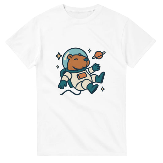 Utforska galaxen med världens lugnaste astronaut - en lekfull capybara i rymddräkt redo för äventyr!