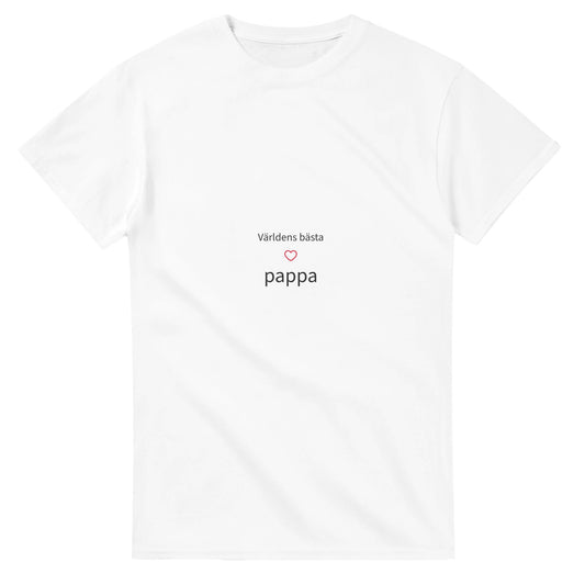 Kärleksfull pappa med hjärta och text, varm och grafisk känsla