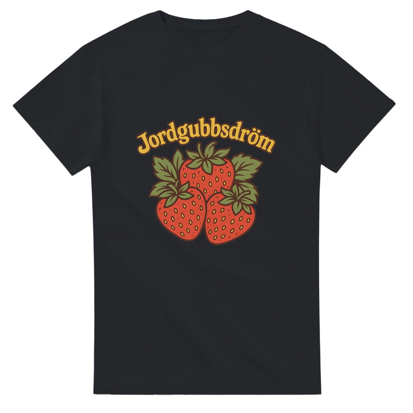 T-shirt med retro jordgubbsmotiv Jordgubbsdröm i lekfull vintage-stil. Färgstarkt och somrigt!