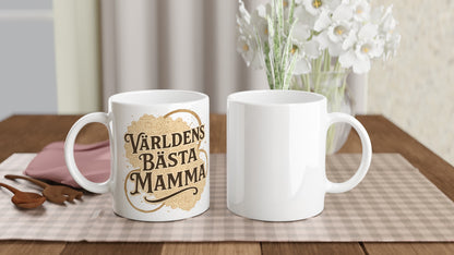 Mugg med klassisk kärlek för världens bästa mamma. Tidlös och stilfull gåva.