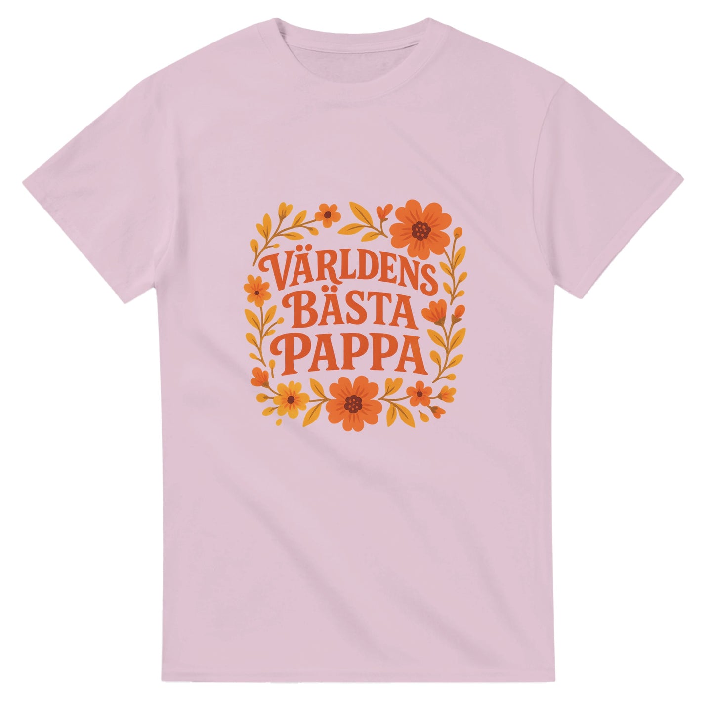 T-shirt med blommig hyllning till pappa. Färgglada blommor omger texten världens bästa pappa. Perfekt kärleksfull gåva!