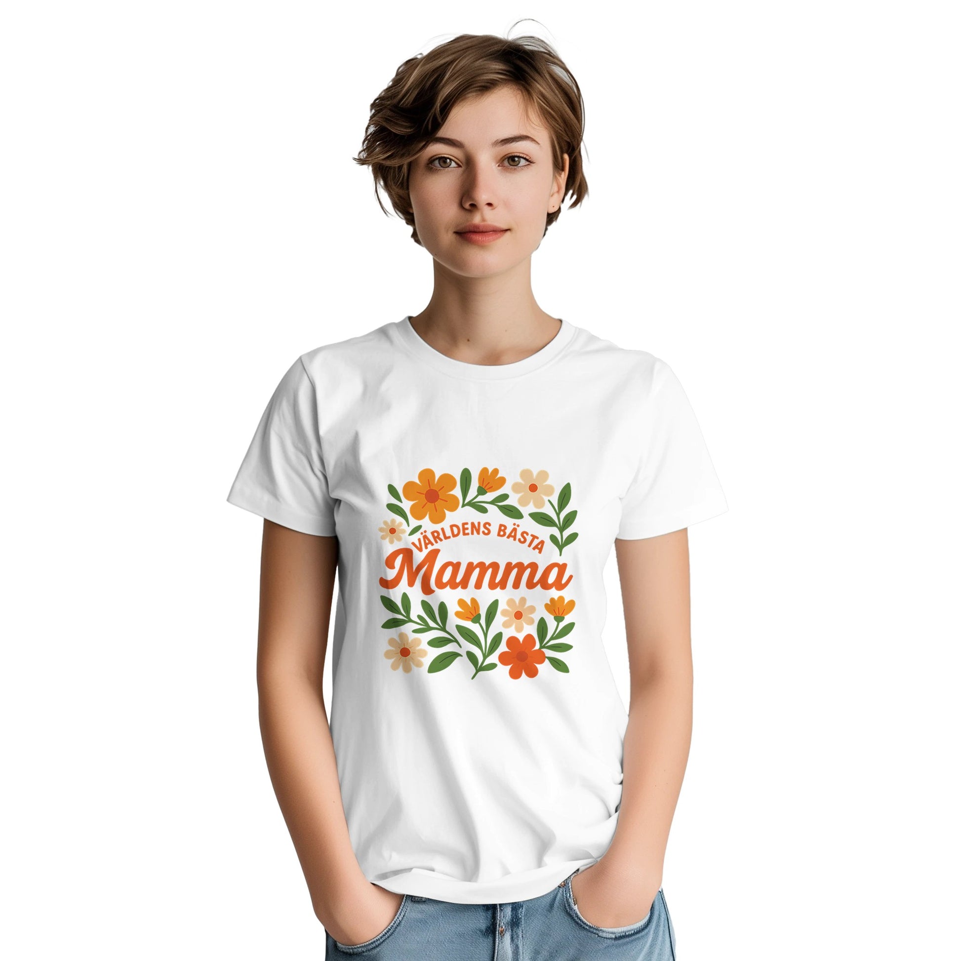 Vackra blommor med kärleksfull hyllning till världens bästa mamma