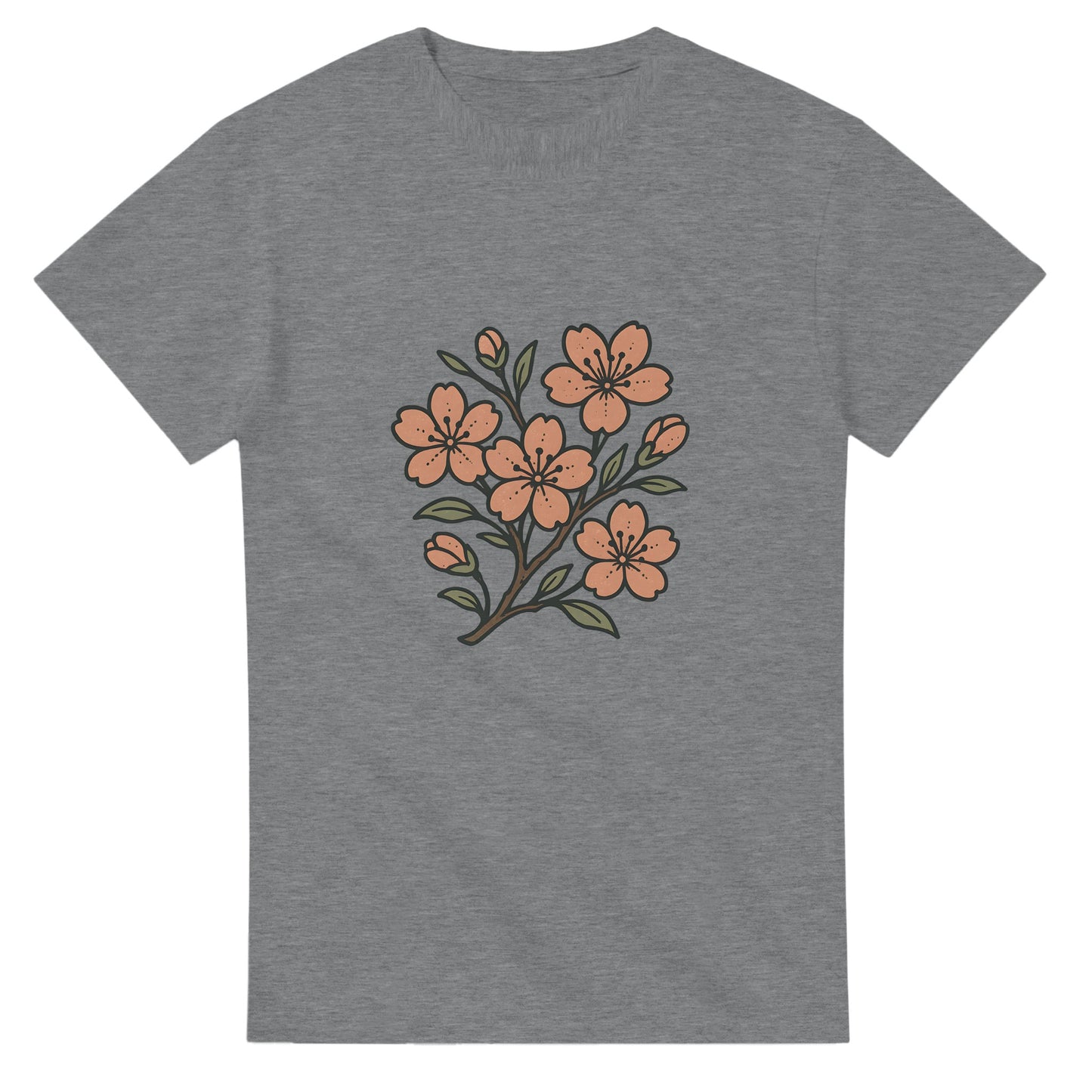 T-shirt med japansk inspiration och körsbärsblommor i vintage-stil. Skapa harmoni med denna unika design.