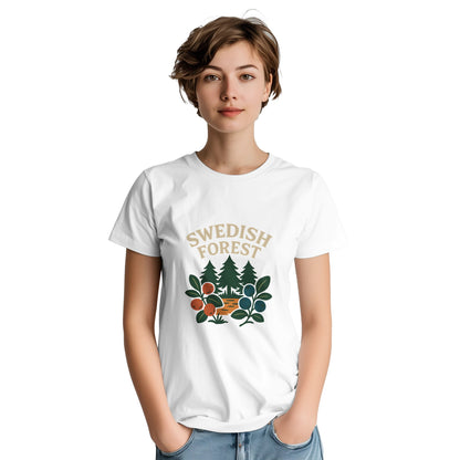 Utforska svensk skogsmagi med bär och vintage design, perfekt för naturälskare.