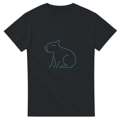Stilren linjeteckning av en lugn capybara, perfekt för minimalistisk design. Enkel och elegant.