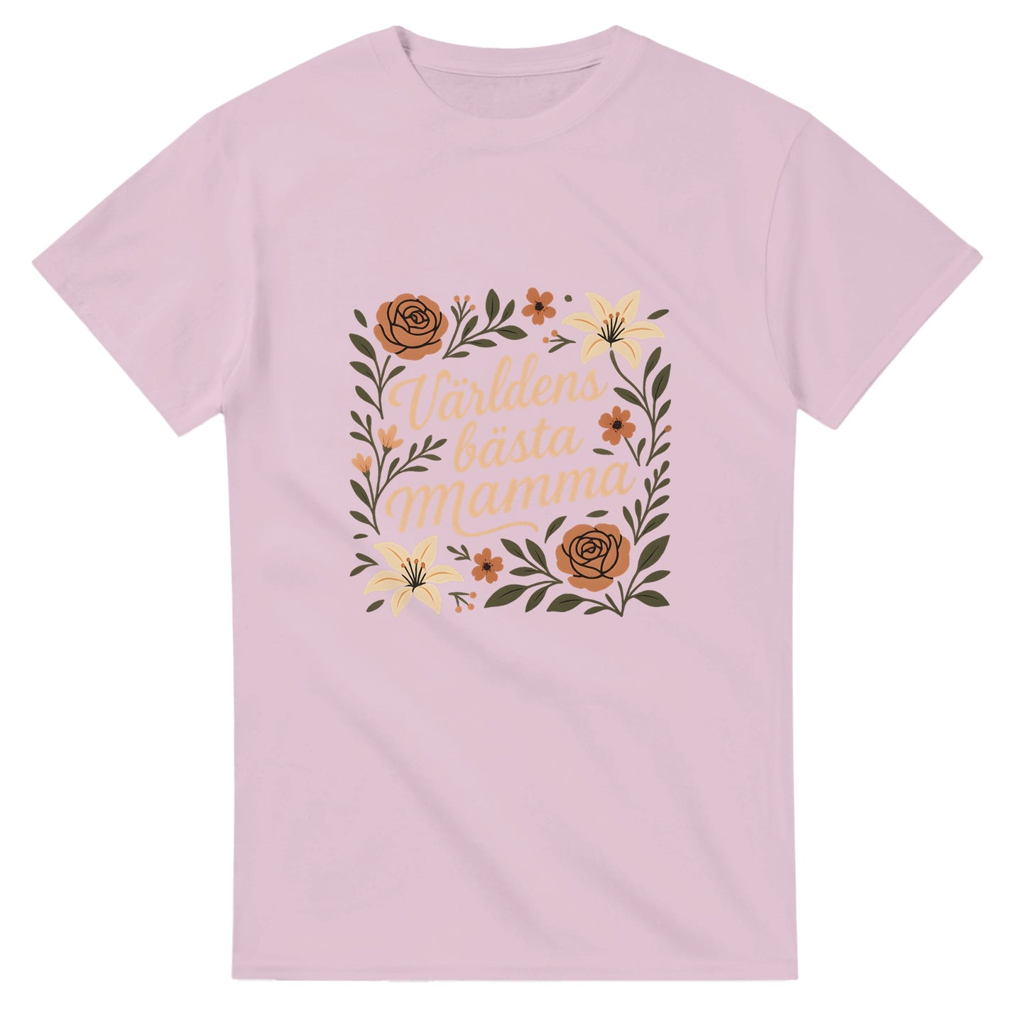 T-shirt med blommor och text, perfekt gåva till mamma.