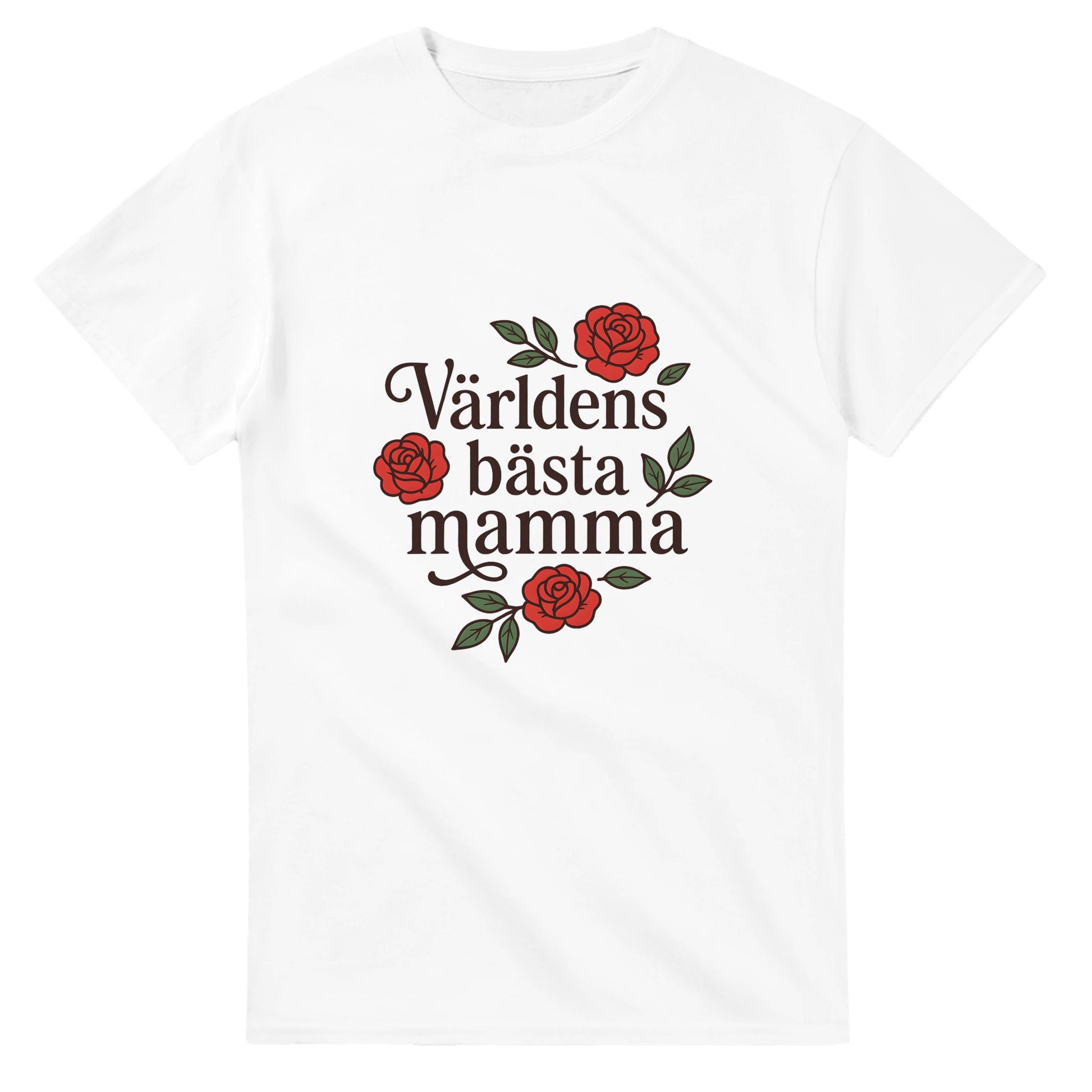 T-shirt med kärleksfull design av ord och rosor, perfekt för att hylla mamma.