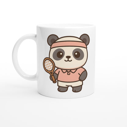 Mugg med panda i tennisdräkt. Perfekt för sportiga djurvänner som vill sippa kaffe på planen.
