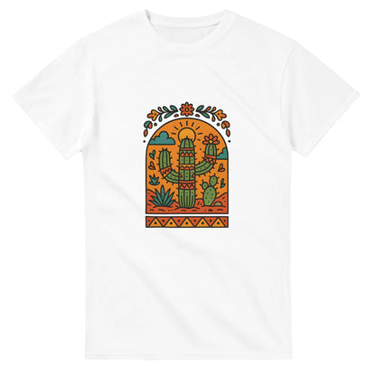 T-shirt med kaktusar och folkmotiv från Mexiko. Färgglad och livfull, perfekt för kaktusälskare.