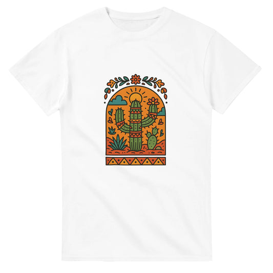 T-shirt med kaktusar och folkmotiv från Mexiko. Färgglad och livfull, perfekt för kaktusälskare.