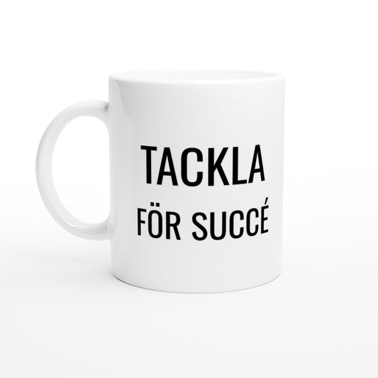 Tackla för succé - en perfekt mugg för hockeyfans som älskar tacklingar och humor.