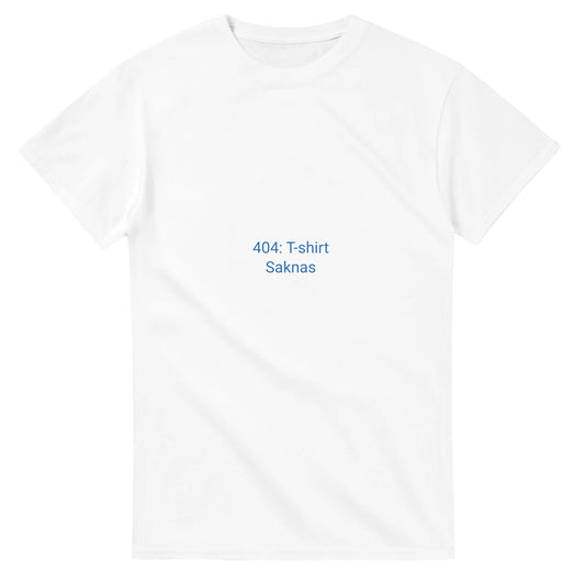 404 T-shirt med humoristisk twist för teknikälskare och glömska.