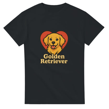 Golden Retriever Kärlek - Söt valp i hjärtform med Golden Retriever-text. Perfekt för retriever-fans!