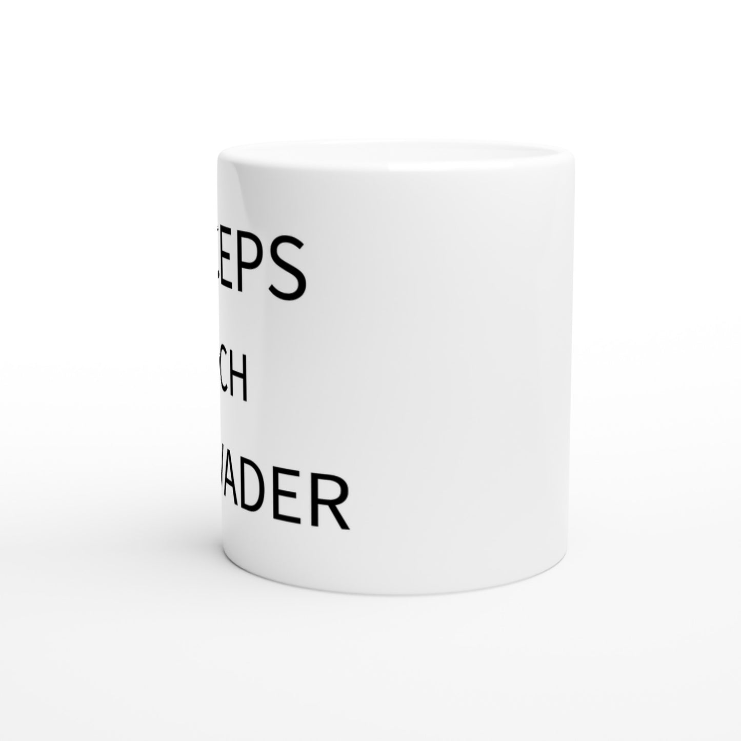 Mugg med humor och muskler, perfekt för bicepsträning och skratt. Biceps och Bravader.