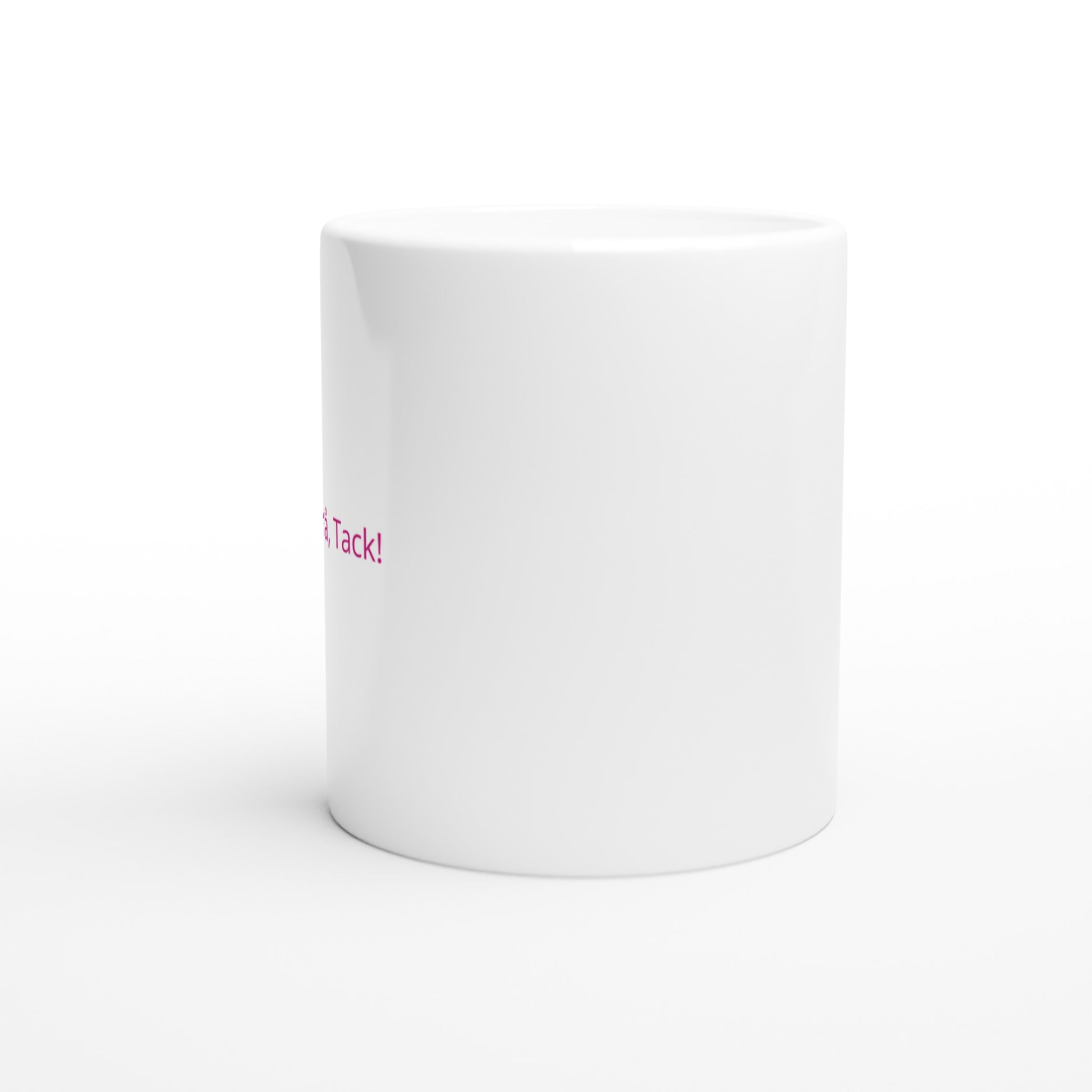 Mugg med texten Fyll På, Tack! för kaffeälskare som aldrig vill ha tomt i koppen. Charmig och praktisk.